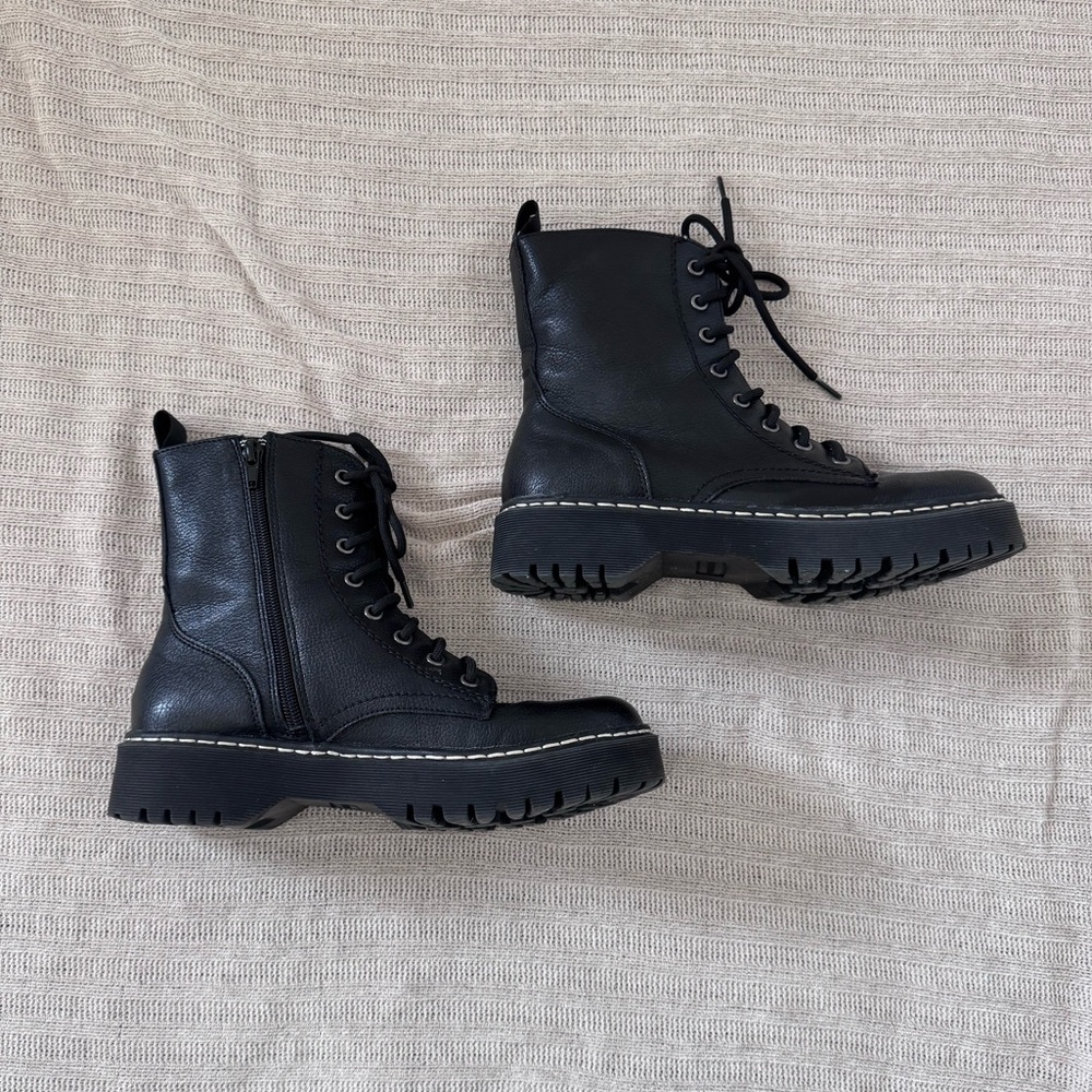 Sincerely Jules Leather Combat Boots